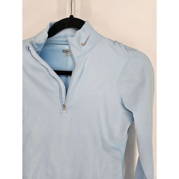 Nike Women's Blue Flt Dry Quater Zip Long Sleeve Sweatshirt Size M - Picture 3 of 4